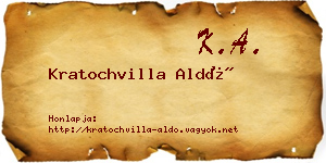 Kratochvilla Aldó névjegykártya